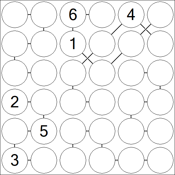Chain Sudoku 6x6 - Difícil