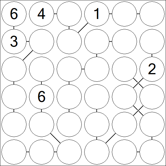 Chain Sudoku 6x6 - Difícil