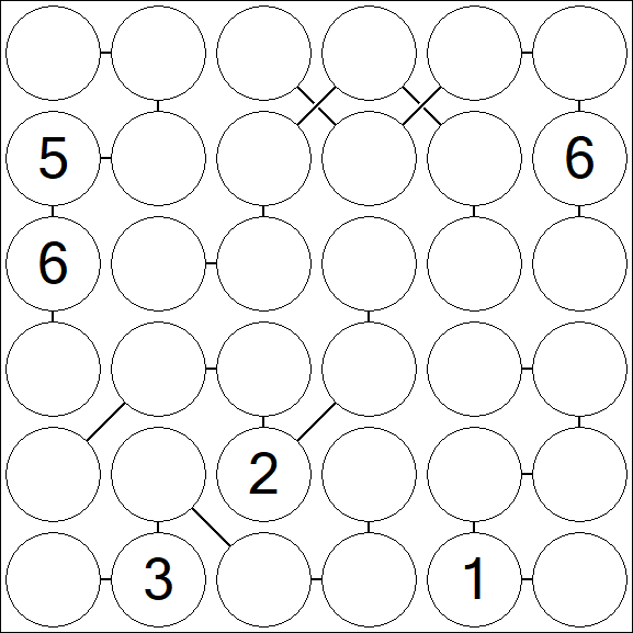 Chain Sudoku 6x6 - Hard