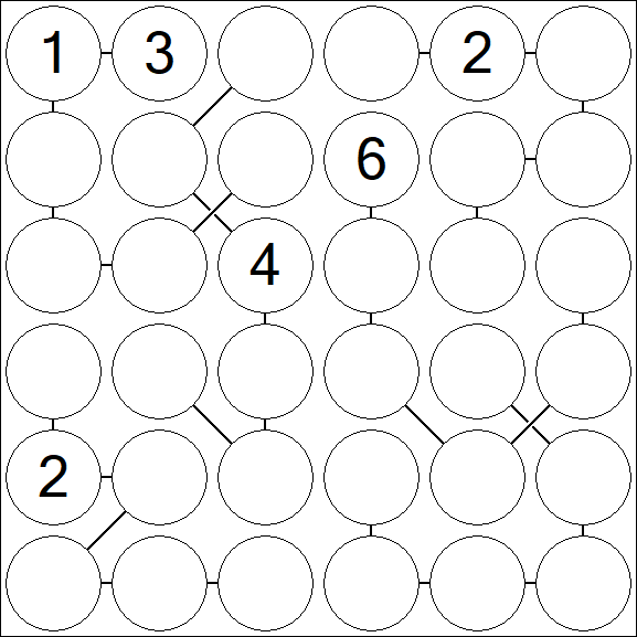 Chain Sudoku 6x6 - Hard