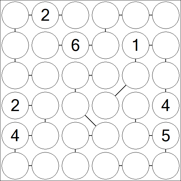 Chain Sudoku 6x6 - Hard