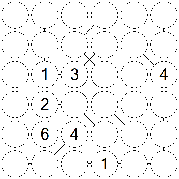 Chain Sudoku 6x6 - Hard
