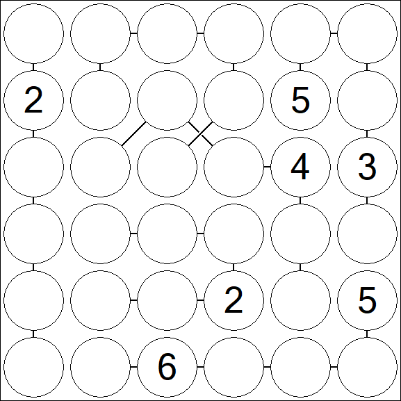 Chain Sudoku 6x6 - Hard