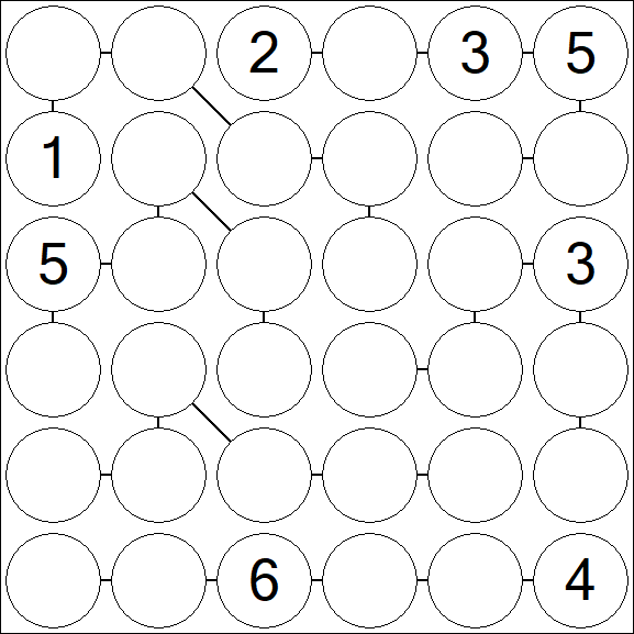 Chain Sudoku 6x6 - Hard