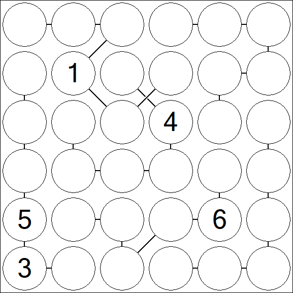 Chain Sudoku 6x6 - Hard