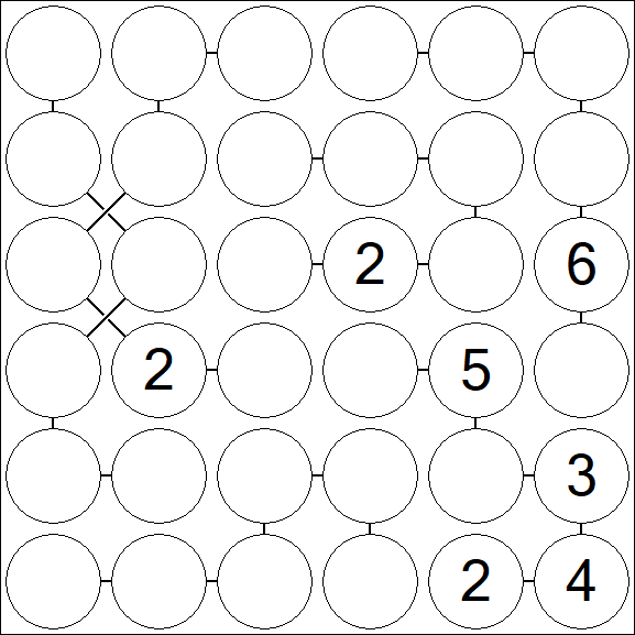 Chain Sudoku 6x6 - Hard