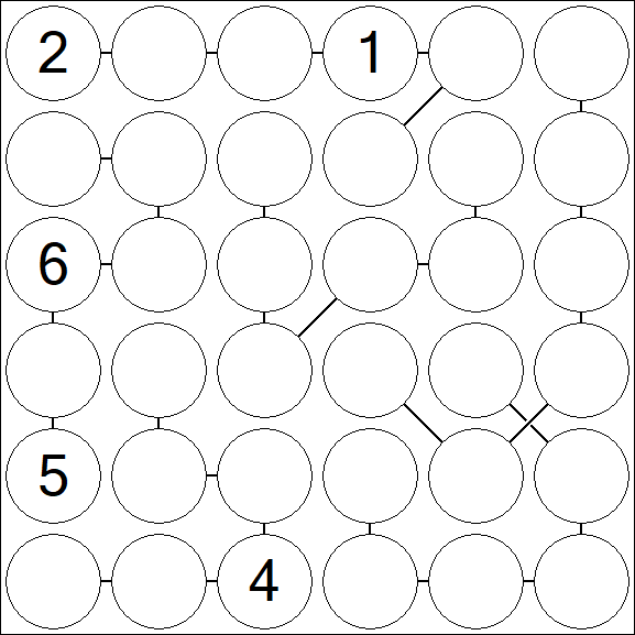 Chain Sudoku 6x6 - Hard