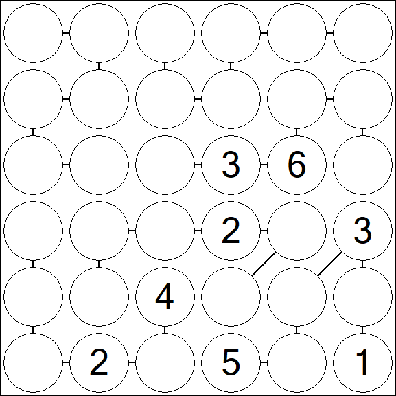 Chain Sudoku 6x6 - Hard