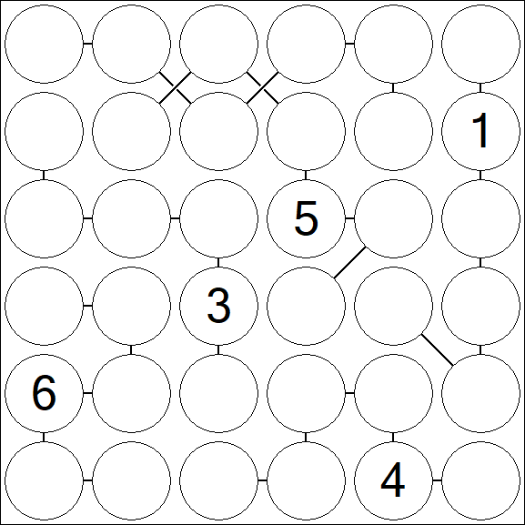 Chain Sudoku 6x6 - Difficile