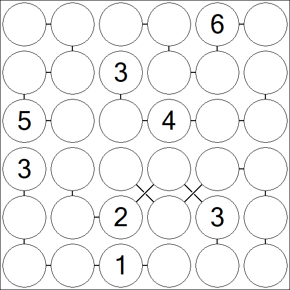 Chain Sudoku 6x6 - Difficile