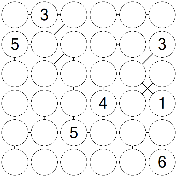 Chain Sudoku 6x6 - Difficile