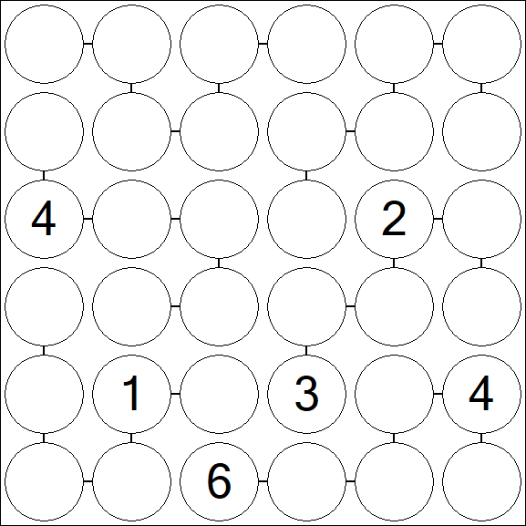 Chain Sudoku 6x6 - Difficile