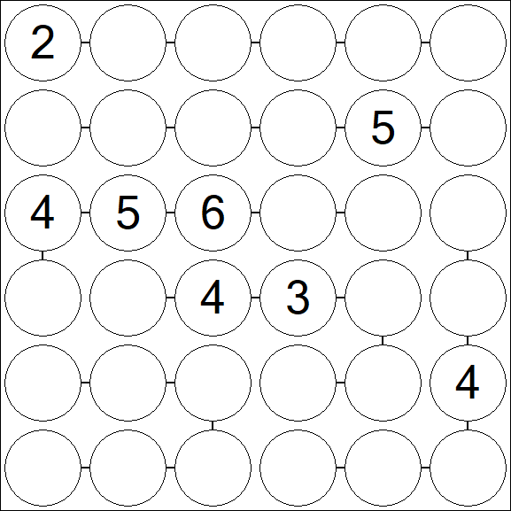 Chain Sudoku 6x6 - Difficile