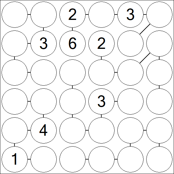 Chain Sudoku 6x6 - Difficile