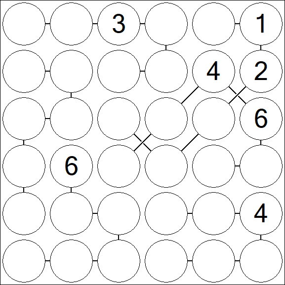 Chain Sudoku 6x6 - Difficile