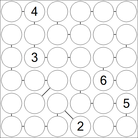 Chain Sudoku 6x6 - Difficile
