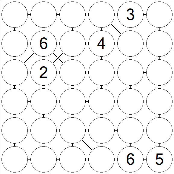 Chain Sudoku 6x6 - Difficile