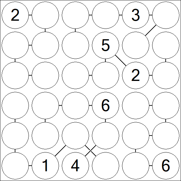 Chain Sudoku 6x6 - Difficile