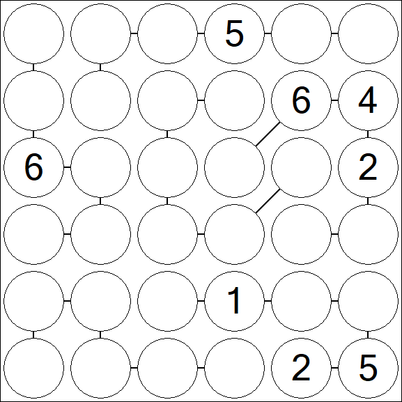Chain Sudoku 6x6 - Hard