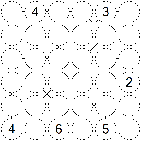 Chain Sudoku 6x6 - Hard