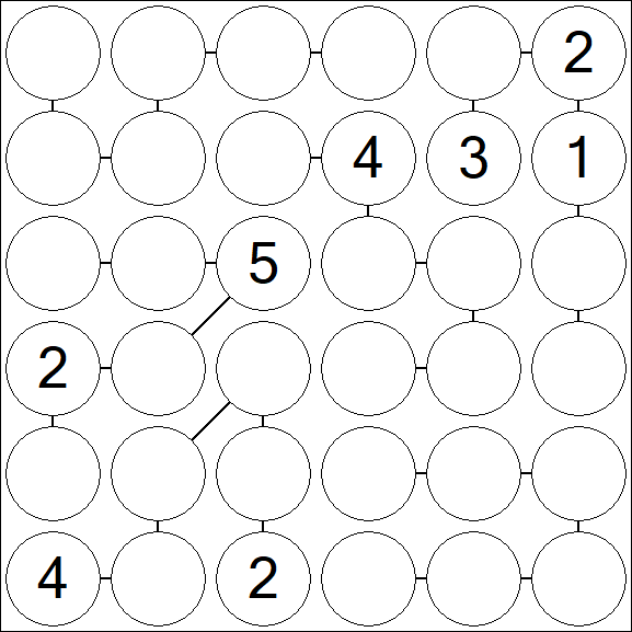 Chain Sudoku 6x6 - Hard