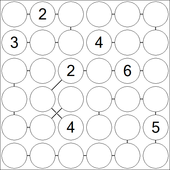 Chain Sudoku 6x6 - Hard