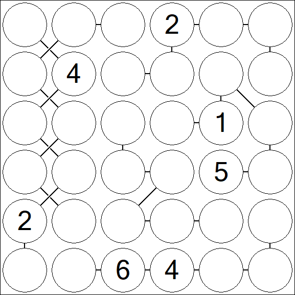 Chain Sudoku 6x6 - Hard