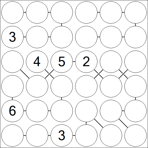 Chain Sudoku 6x6 - Hard