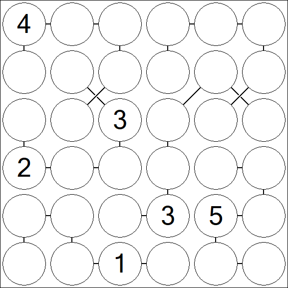 Chain Sudoku 6x6 - Hard