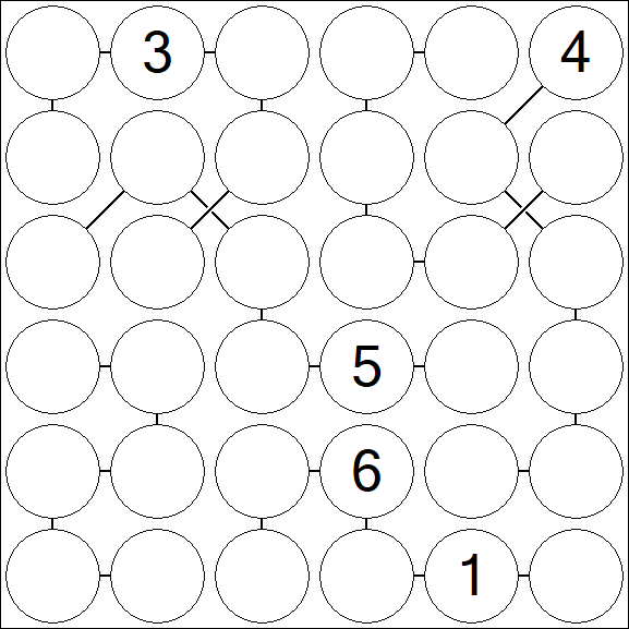 Chain Sudoku 6x6 - Difícil