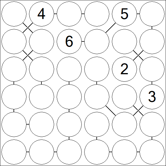 Chain Sudoku 6x6 - Hard