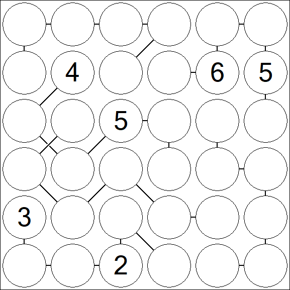 Chain Sudoku 6x6 - Hard