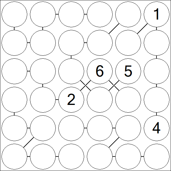Chain Sudoku 6x6 - Hard