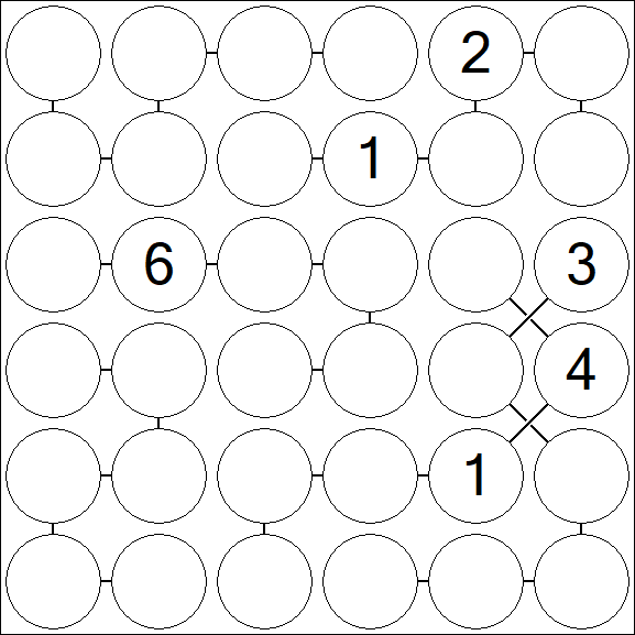 Chain Sudoku 6x6 - Difficile