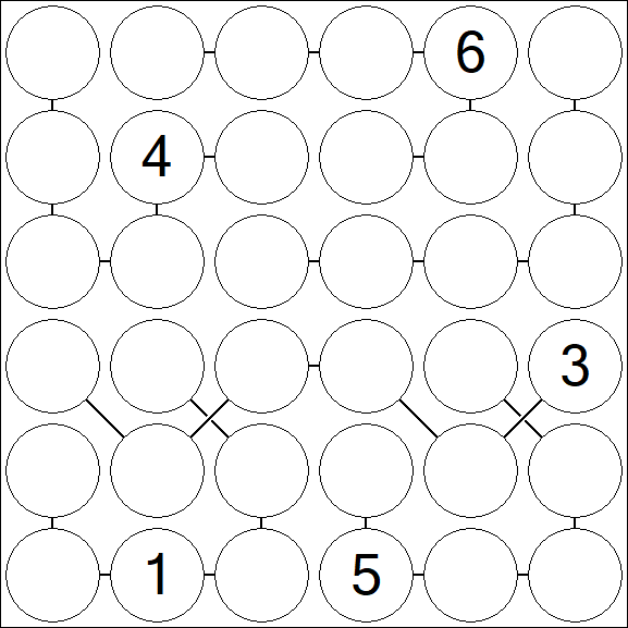 Chain Sudoku 6x6 - Difficile