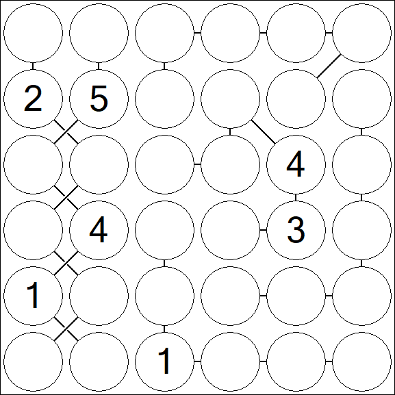 Chain Sudoku 6x6 - Difficile