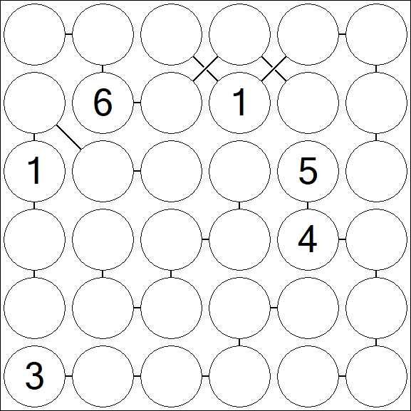 Chain Sudoku 6x6 - Difficile