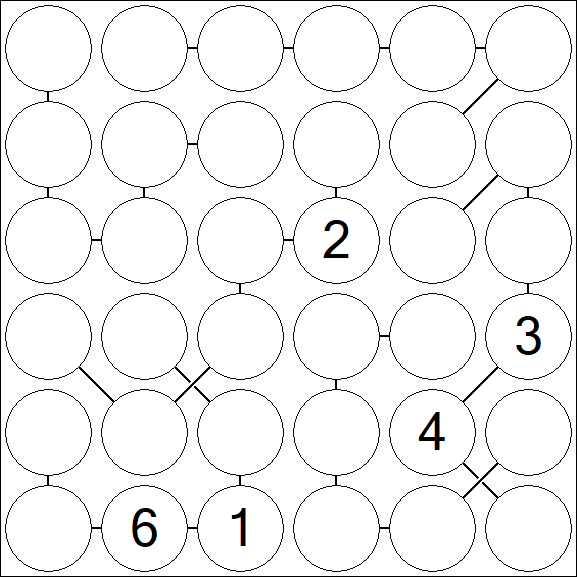 Chain Sudoku 6x6 - Difficile