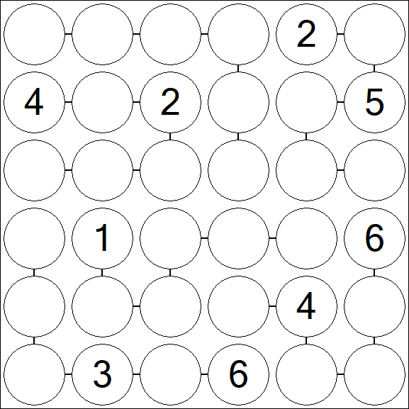 Chain Sudoku 6x6 - Difficile
