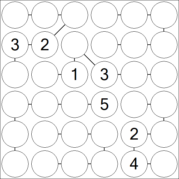 Chain Sudoku 6x6 - Hard