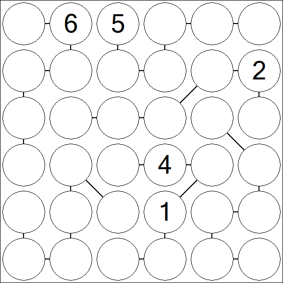 Chain Sudoku 6x6 - Hard