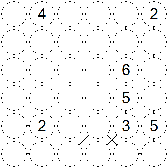 Chain Sudoku 6x6 - Hard
