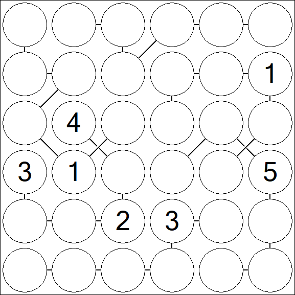 Chain Sudoku 6x6 - Hard