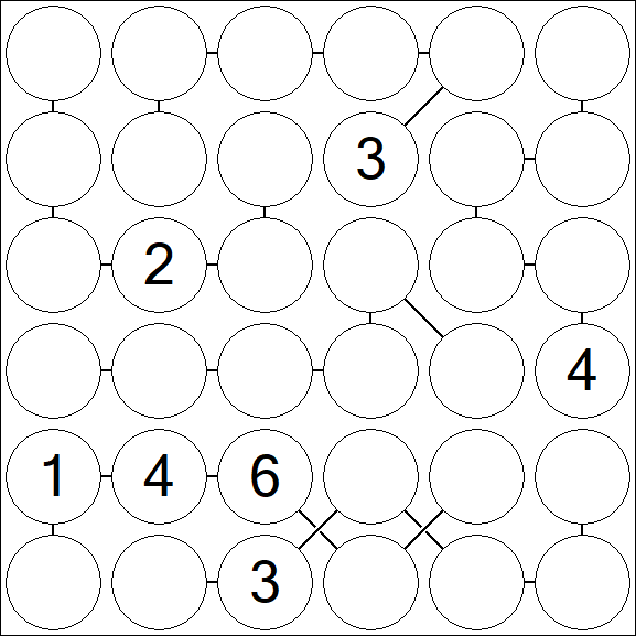 Chain Sudoku 6x6 - Hard