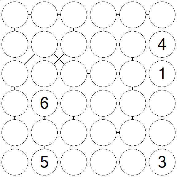 Chain Sudoku 6x6 - Difficile