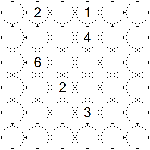 Chain Sudoku 6x6 - Difficile