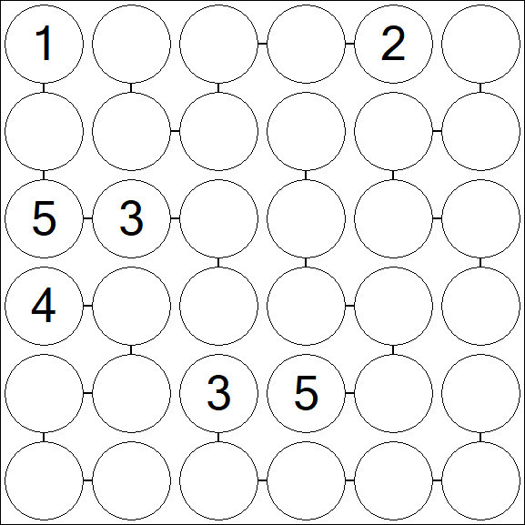 Chain Sudoku 6x6 - Schwierig