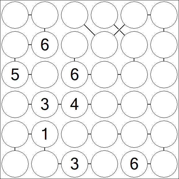 Chain Sudoku 6x6 - Difícil