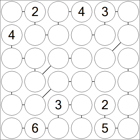 Chain Sudoku 6x6 - Difficile