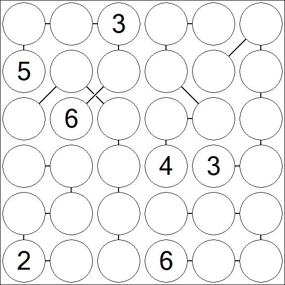 Chain Sudoku 6x6 - Difficile